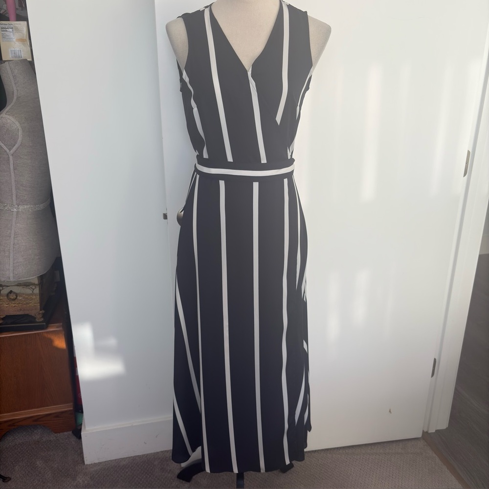 Witchery black and white striped wrap dress - Picture 7 of 10